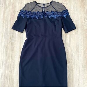 NWOT Maggy London Navy Camden Embellished Sheath Dress Sz 6